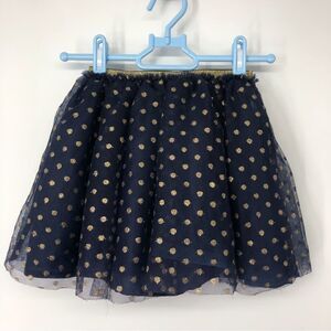 Hanna Andersson Polka Dot Tutu Girls 5 Navy Blue Gold NWT